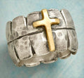 Ring Vintage Cross of Jesus 3/8 inch Width Band Rings for Men Women Girls Wedding Rings Jewelry Jewellery Saint Michaels Jewelry