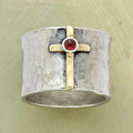 Ring Vintage Cross of Jesus 3/8 inch Width Band Rings for Men Women Girls Wedding Rings Jewelry Jewellery Saint Michaels Jewelry