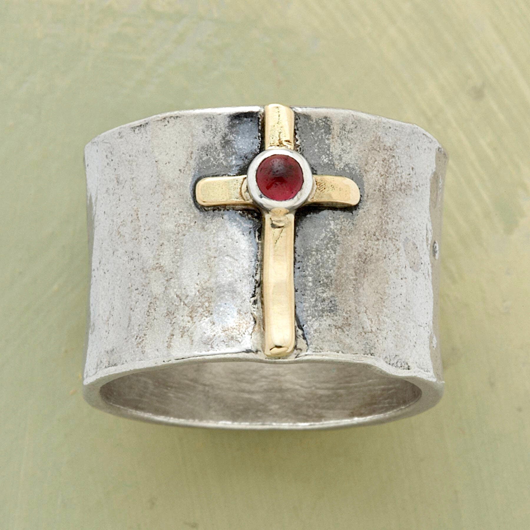 Ring Vintage Cross of Jesus 3/8 inch Width Band Rings for Men Women Girls Wedding Rings Jewelry Jewellery Saint Michaels Jewelry