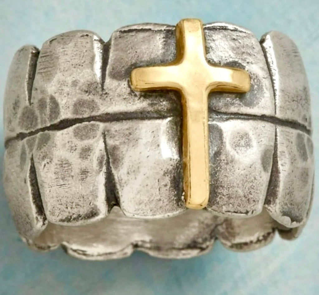 Ring Vintage Cross of Jesus 3/8 inch Width Band Rings for Men Women Girls Wedding Rings Jewelry Jewellery Saint Michaels Jewelry