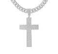 Large Iced Out Crucifix Cross and Swag Bling Chain Necklace for Men Silver Gold Iced Out Rapper CZ Heavy Thick Curb Chain Jewelry Jewellery Saint Michaels Jewelry