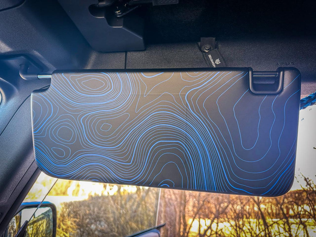 Topo Interior Sun Visor Overlays (Printed Series) - 2021+ Bronco (NO Homelink) StickerFab