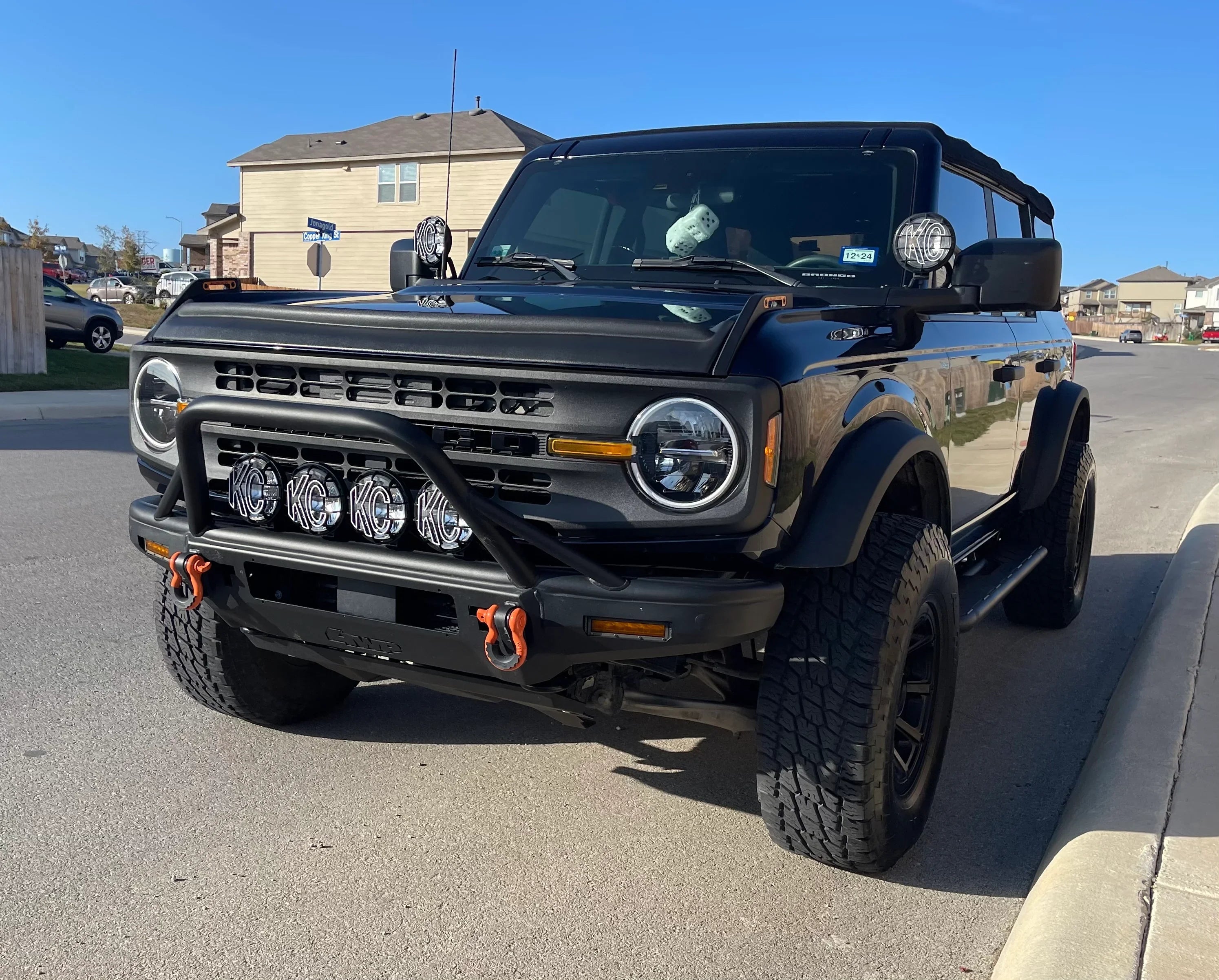 V2 Smoked Shortie Style Light Bar Overlays - 2021+ Bronco (Standard Headlights) StickerFab