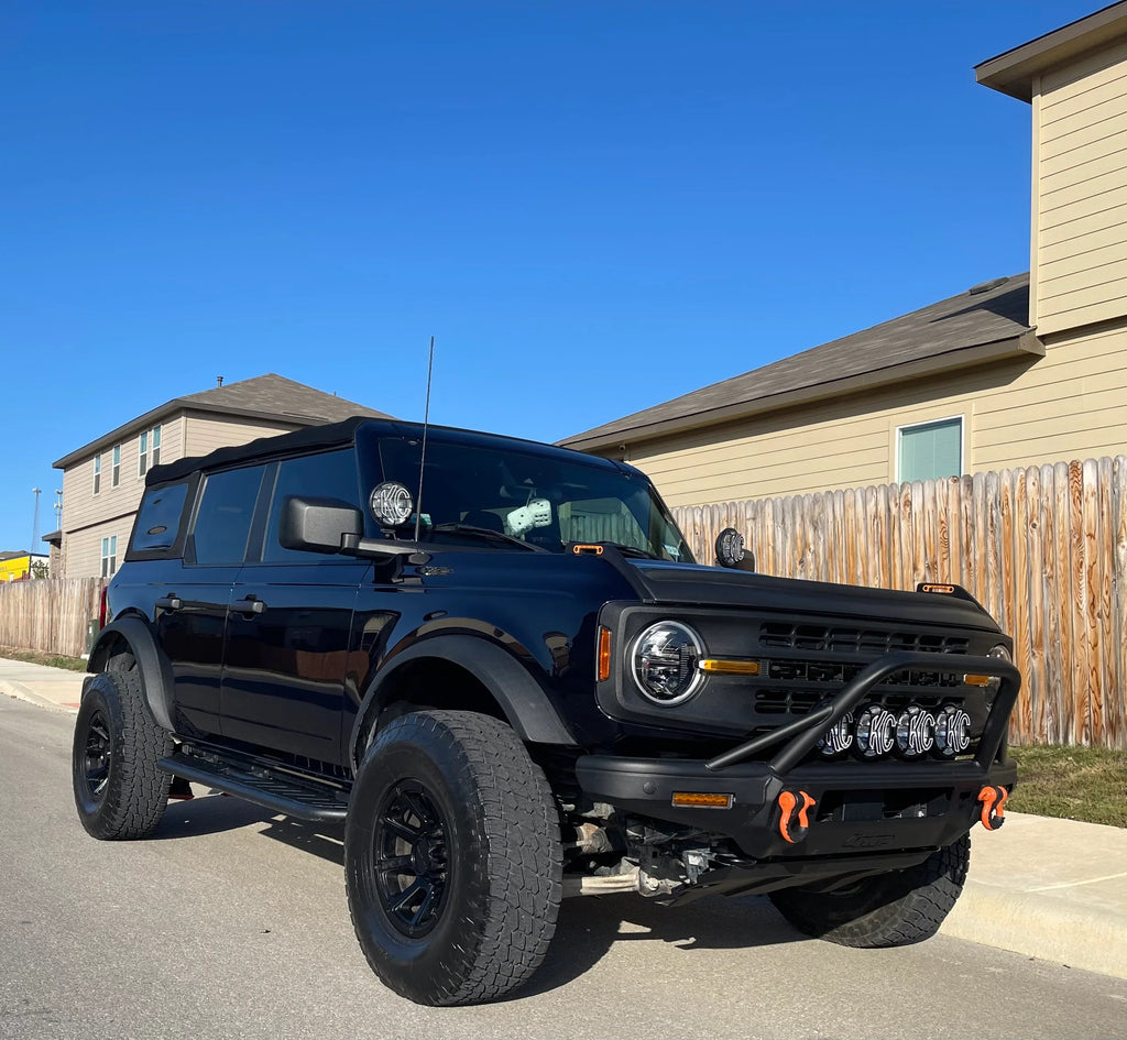 V2 Smoked Shortie Style Light Bar Overlays - 2021+ Bronco (Standard Headlights) StickerFab
