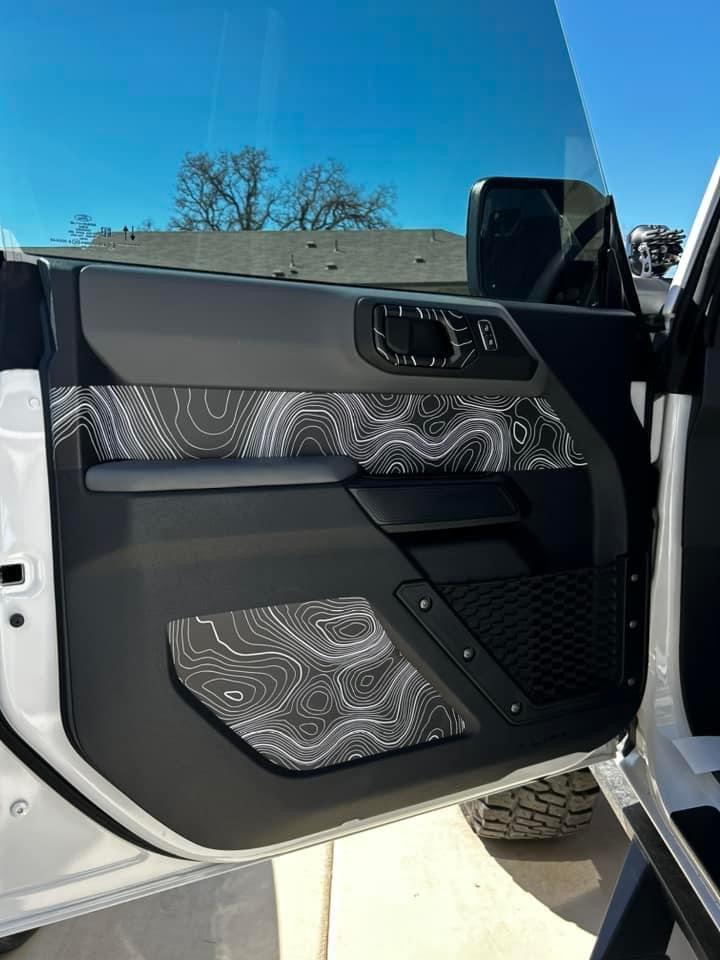 Topo Interior Door Handle Overlays - 2021+ Bronco StickerFab