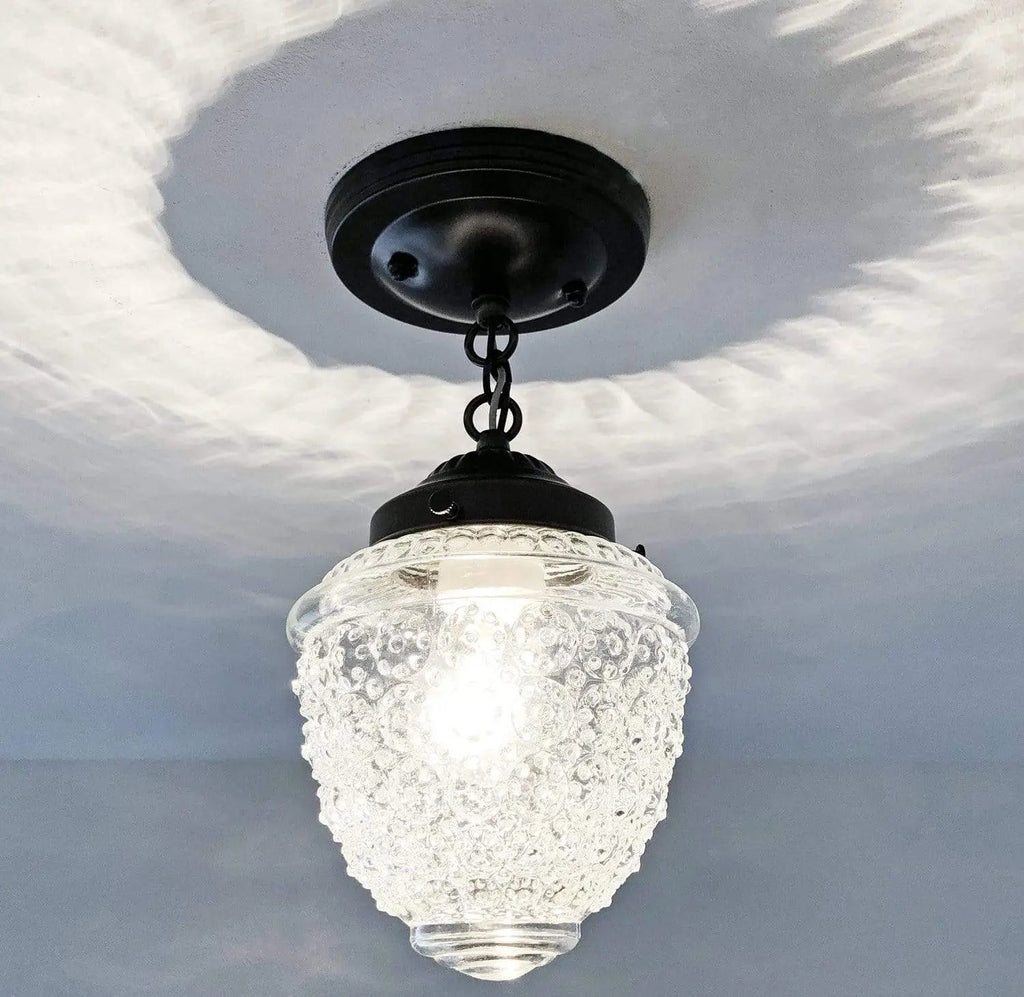 Antique Acorn Glass Ceiling Light with Chain | 6″ The Lamp Goods