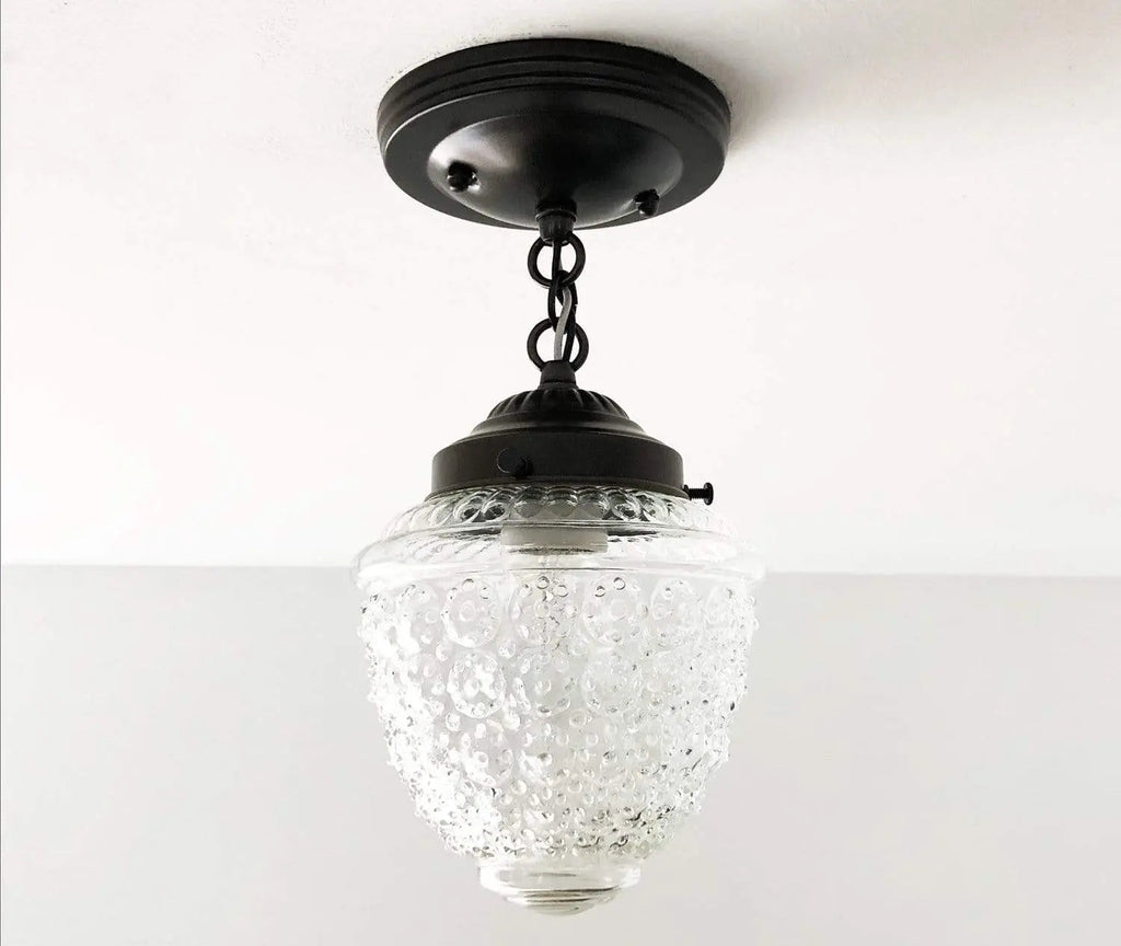 Antique Acorn Glass Ceiling Light with Chain | 6″ The Lamp Goods