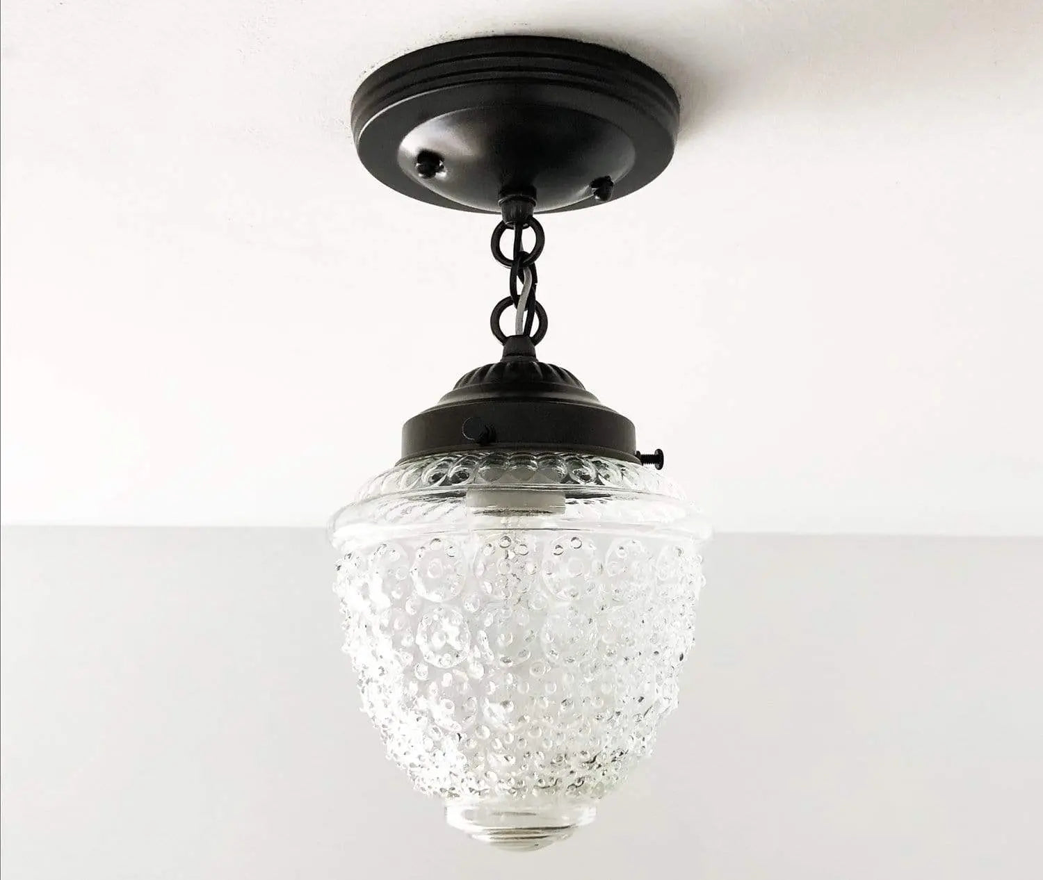 Antique Acorn Glass Ceiling Light with Chain | 6″ The Lamp Goods