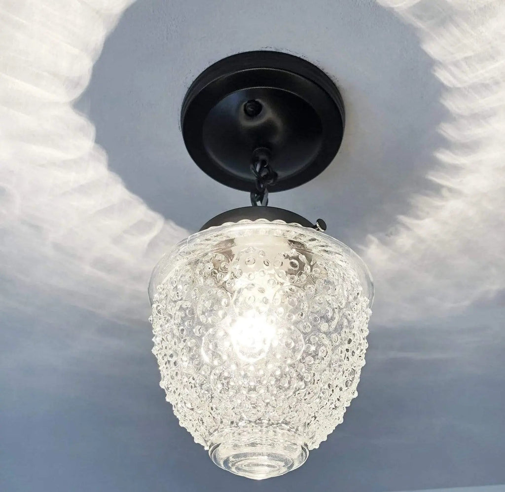 Antique Acorn Glass Ceiling Light with Chain | 6″ The Lamp Goods