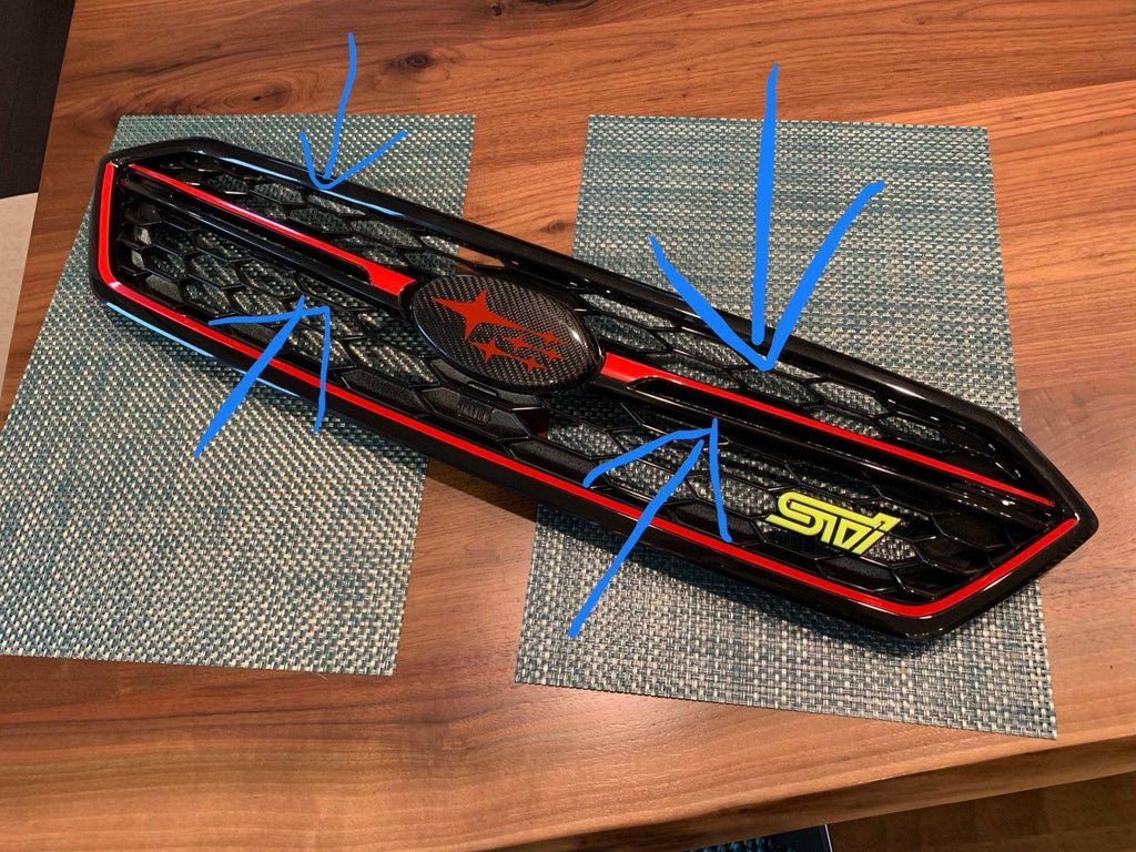 Japanese Style Grille Pinstripe - 2018-2021 WRX & STI StickerFab