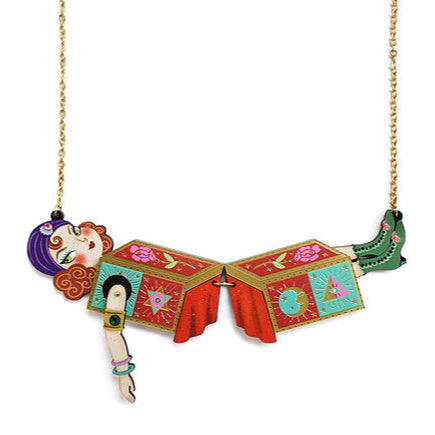 Sawing in Half Illusion Necklace by Laliblue – Retro Statement Necklace Vintage Inspired Quirks!