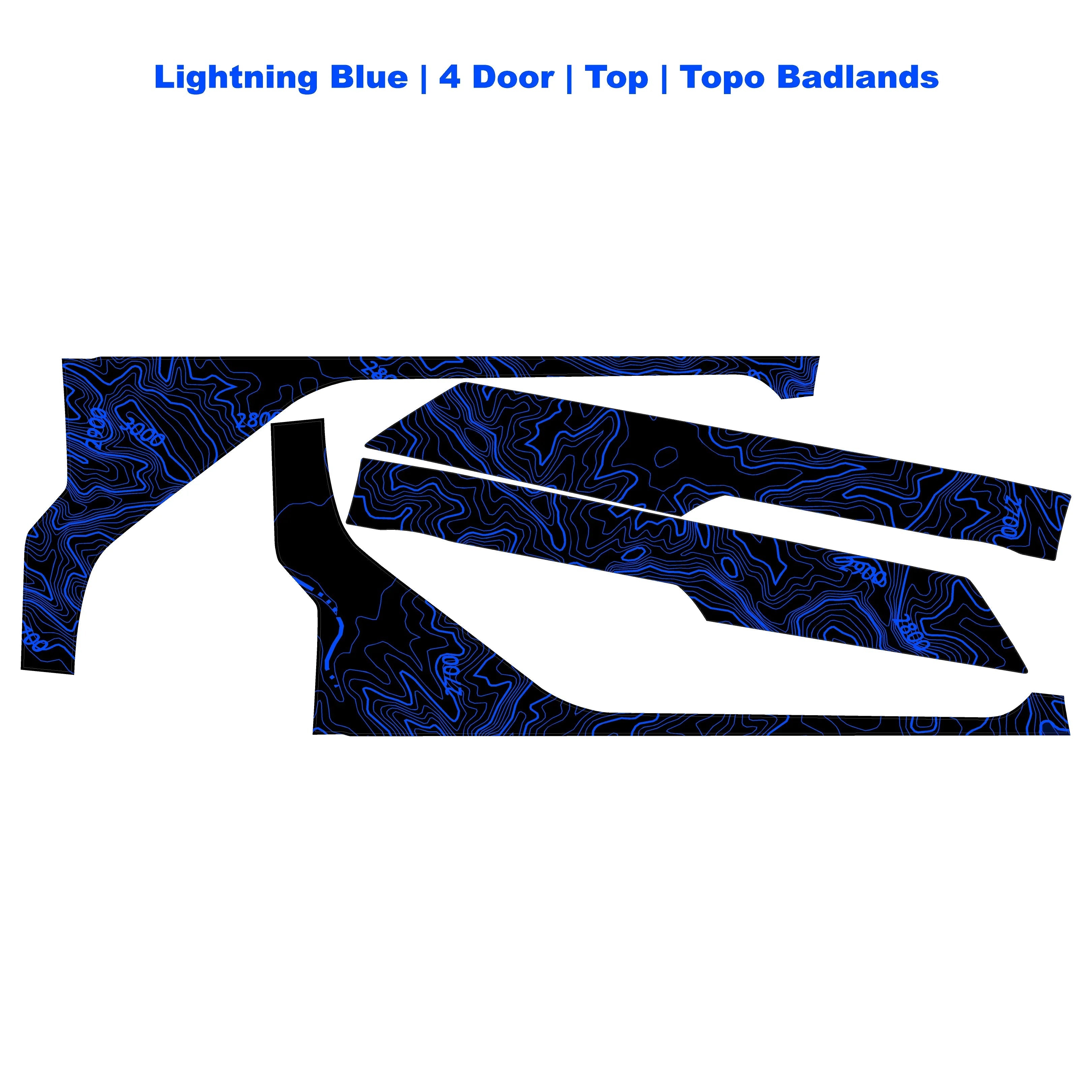 Topographic Upper Door Overlay Kit (Printed Series) - 2021+ Bronco 4 Door StickerFab