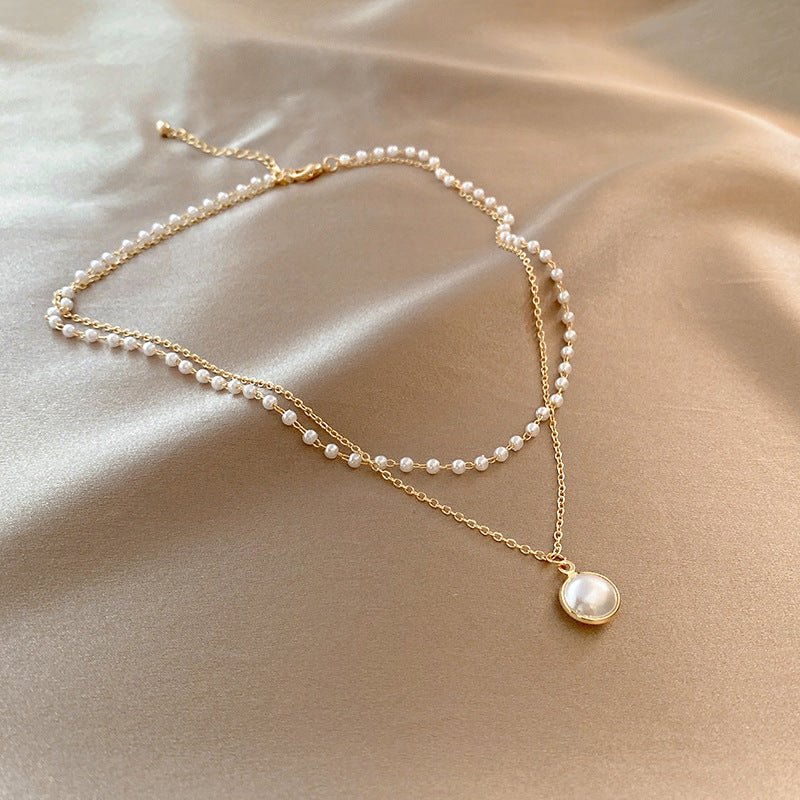 MAC174 Vintage Double Layered Pearl Necklace Mariam's Collection