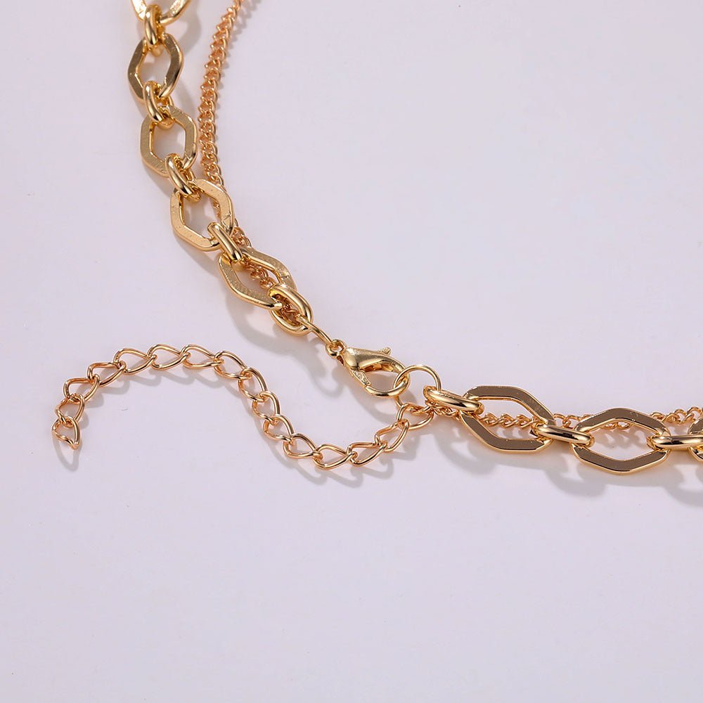 Vintage Double Layer Metal Disc Necklace(MAC211) Mariam's Collection
