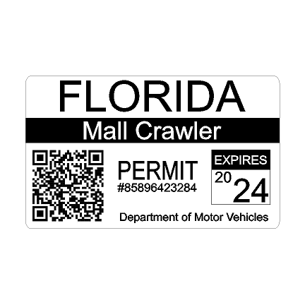 Mall Crawler Permit Sticker 3.5" - All States StickerFab