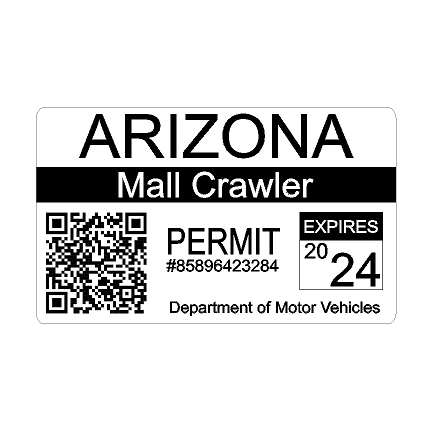 Mall Crawler Permit Sticker 3.5" - All States StickerFab