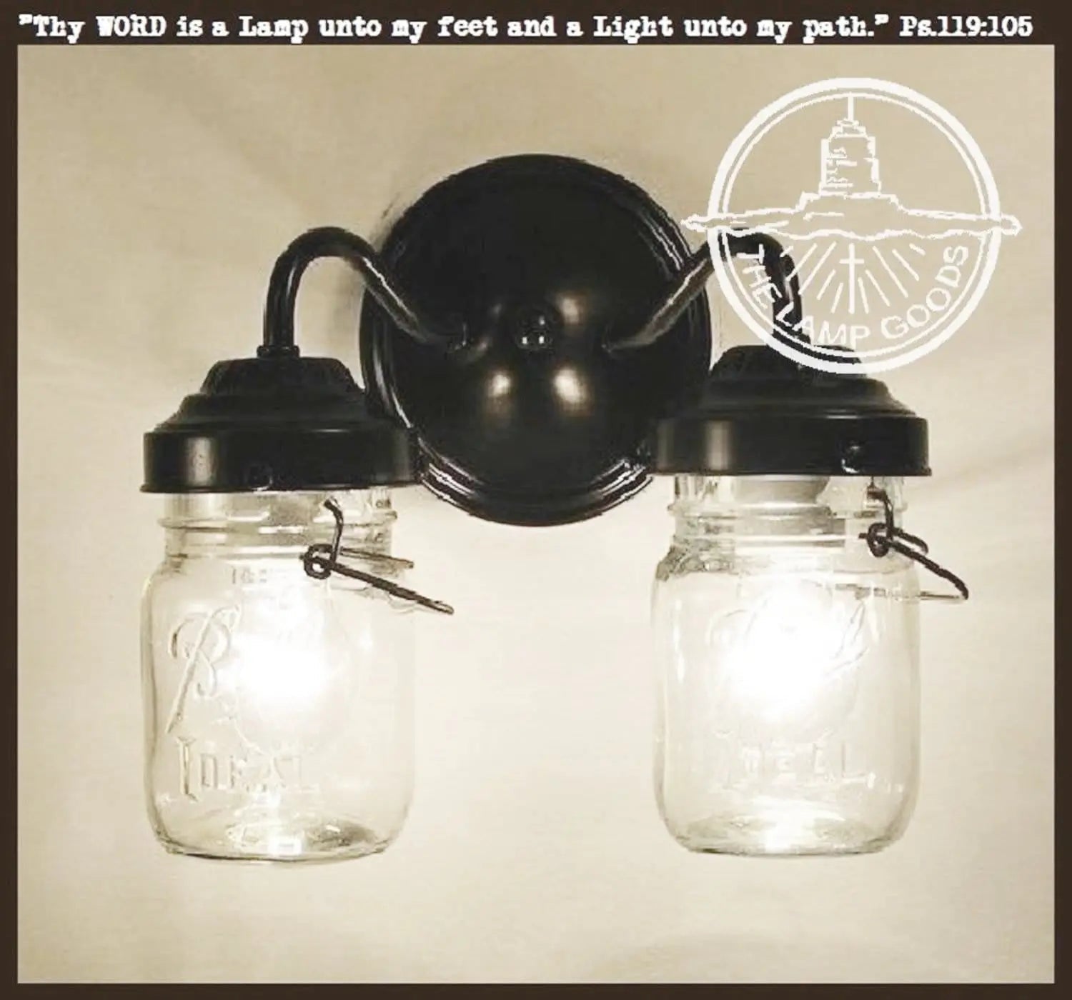 Mason Jar WALL LIGHT Double Sconce The Lamp Goods