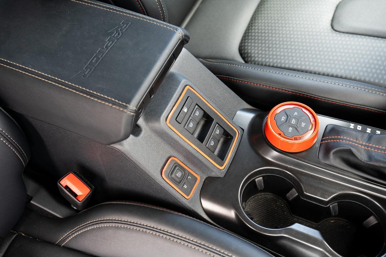 Mirror Adjustment Switch Outline Overlay (Printed Series Vinyl) - 2021+ Bronco StickerFab