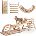 4in1 Montessori Climbing Set: Pikler Triangle, Arch, Slide Board, and Cushion for Toddlers (1–3 Years) Goodevas