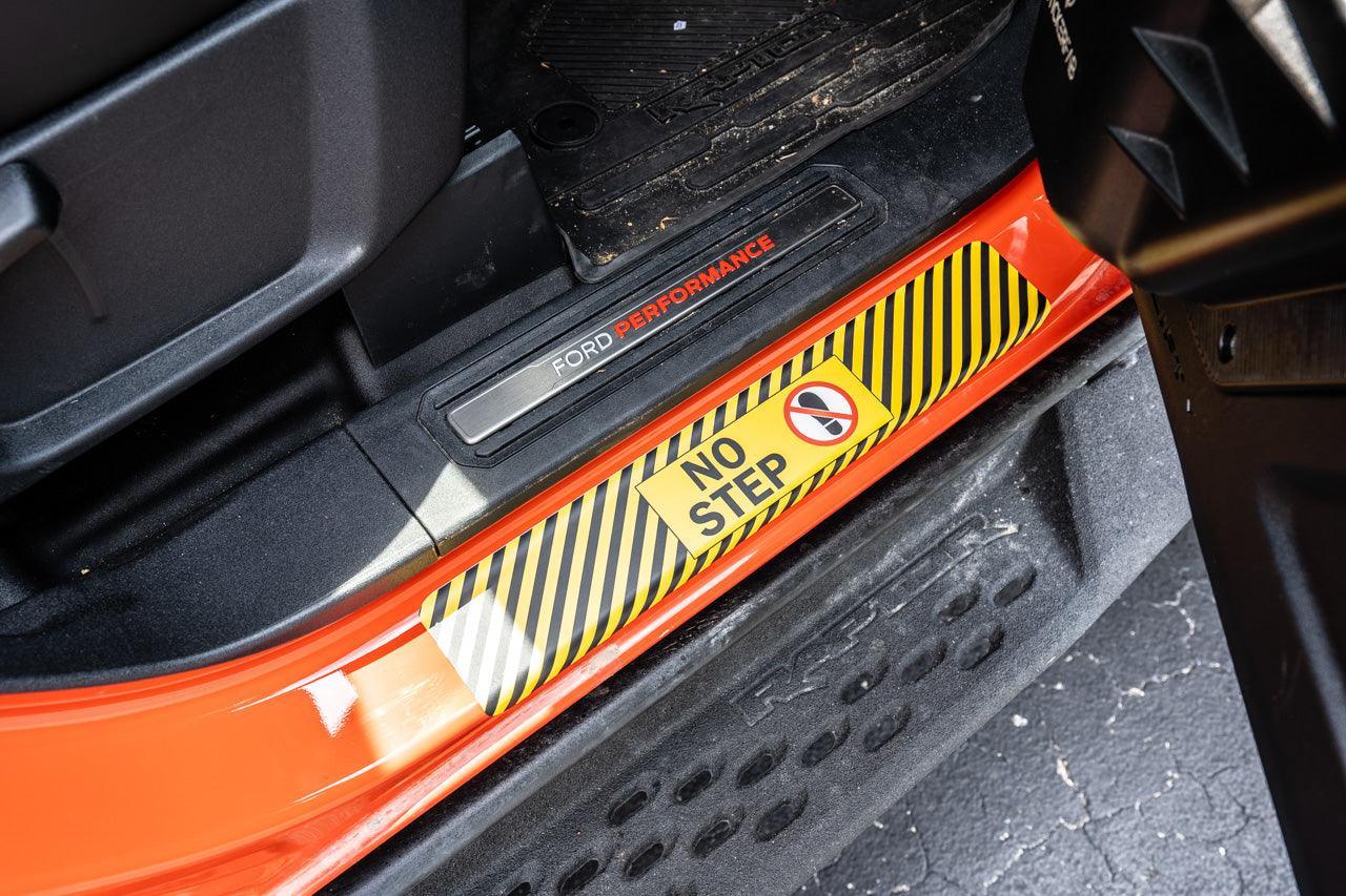 "No Step" Door Sill Protectors - 2021+ Bronco 2/4 Door StickerFab
