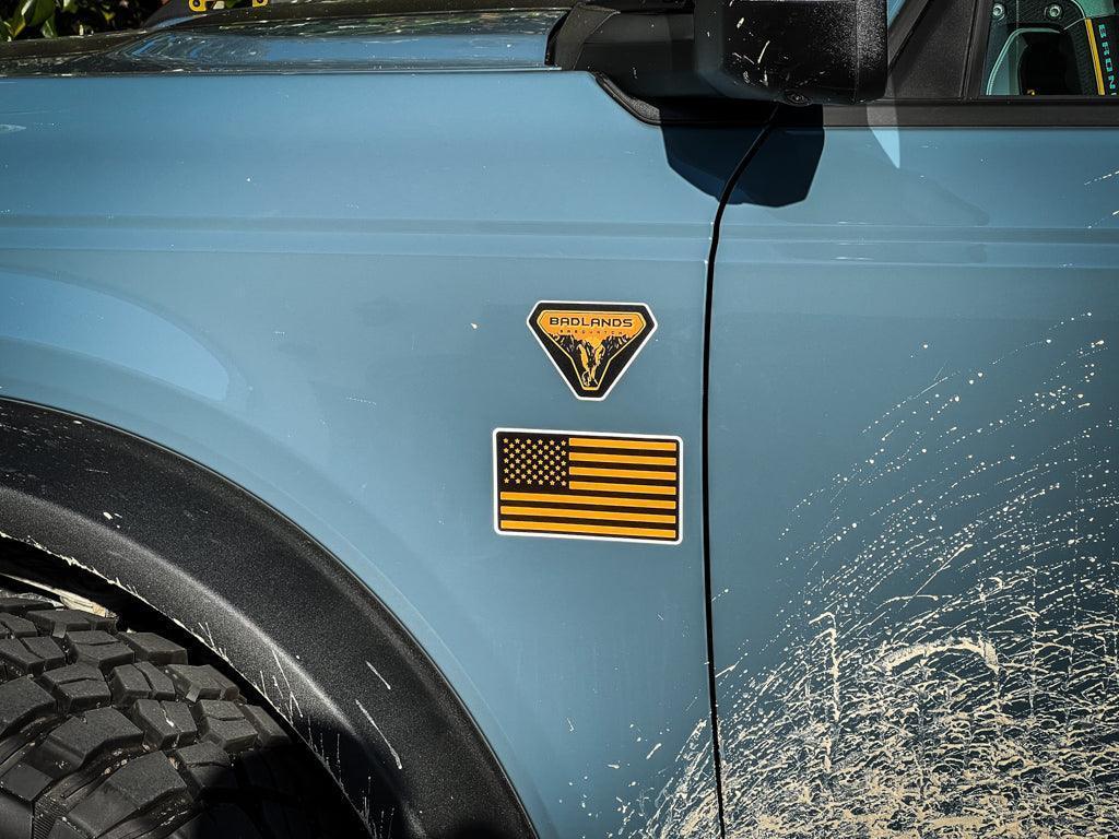 Printed Series American Flag Fender Stickers - 2021+ Bronco / Bronco Sport / Jeep / Universal StickerFab
