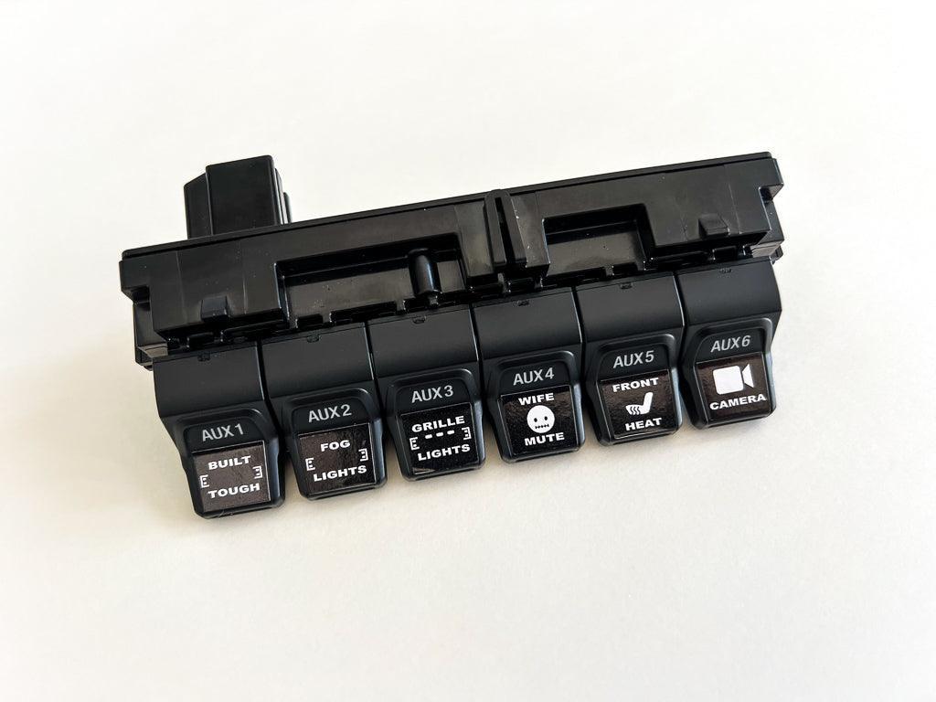 Printed Series Auxiliary Switch Labels (Upfitter) - 2017-2020 F-150 Raptor, 2017-2022 F-250 / F-350 Super Duty / 2024+ Grenadier StickerFab