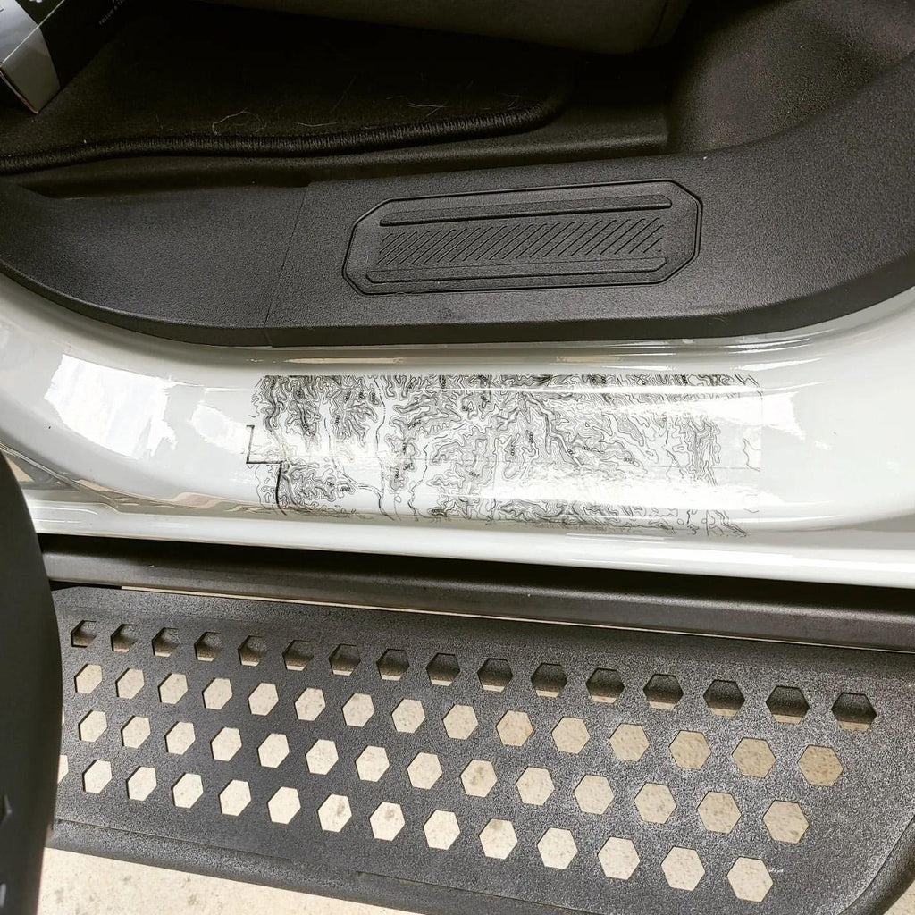 Printed Series Door Sill Protectors - 2021+ Bronco 2/4 Door StickerFab