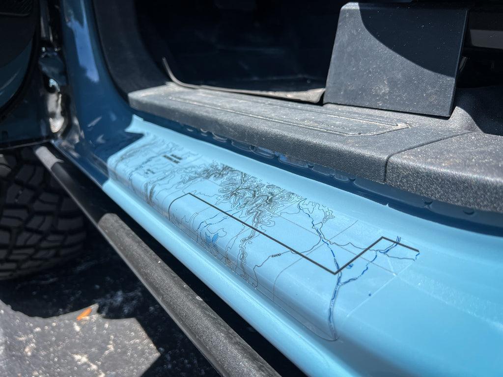 Printed Series Door Sill Protectors - 2021+ Bronco 2/4 Door StickerFab