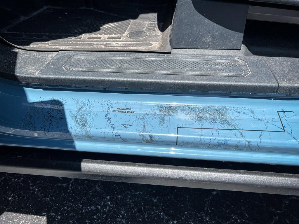 Printed Series Door Sill Protectors - 2021+ Bronco 2/4 Door StickerFab