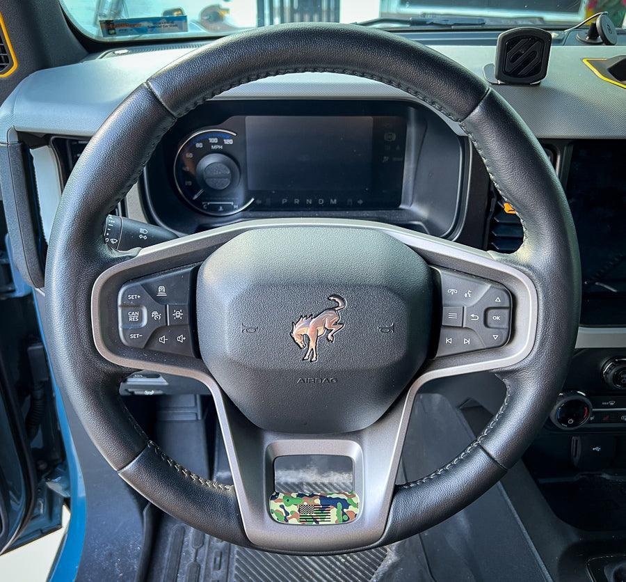 Printed Series Lower Steering Wheel Spoke Overlay - 2021+ Bronco StickerFab