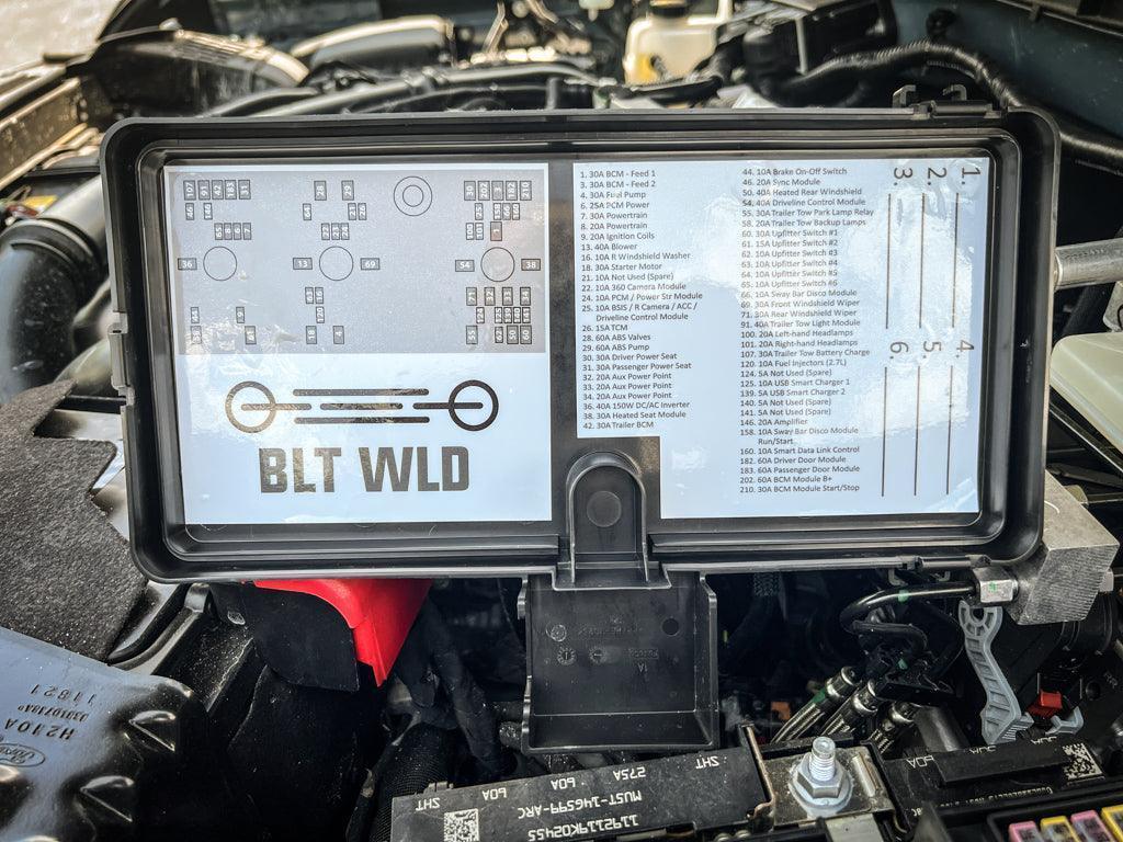Printed Series Underhood Fuse Box Lid Labels - 2021+ Bronco StickerFab