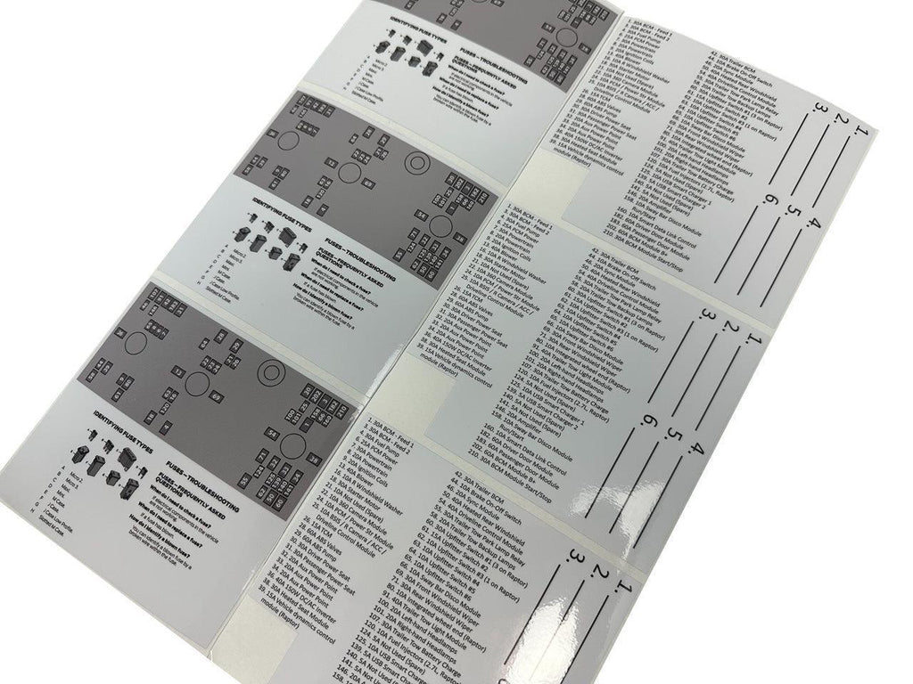 Printed Series Underhood Fuse Box Lid Labels - 2021+ Bronco StickerFab