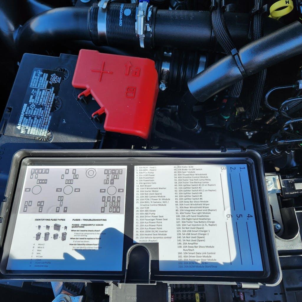 Printed Series Underhood Fuse Box Lid Labels - 2021+ Bronco StickerFab