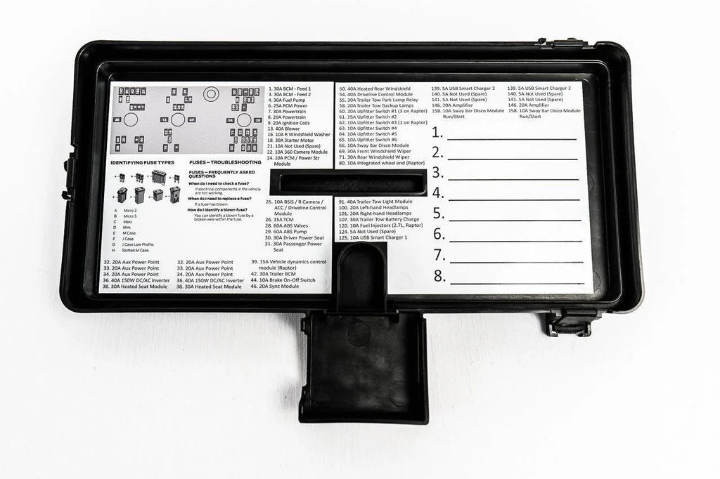 Printed Series Underhood Fuse Box Lid Labels - 2021+ Bronco StickerFab