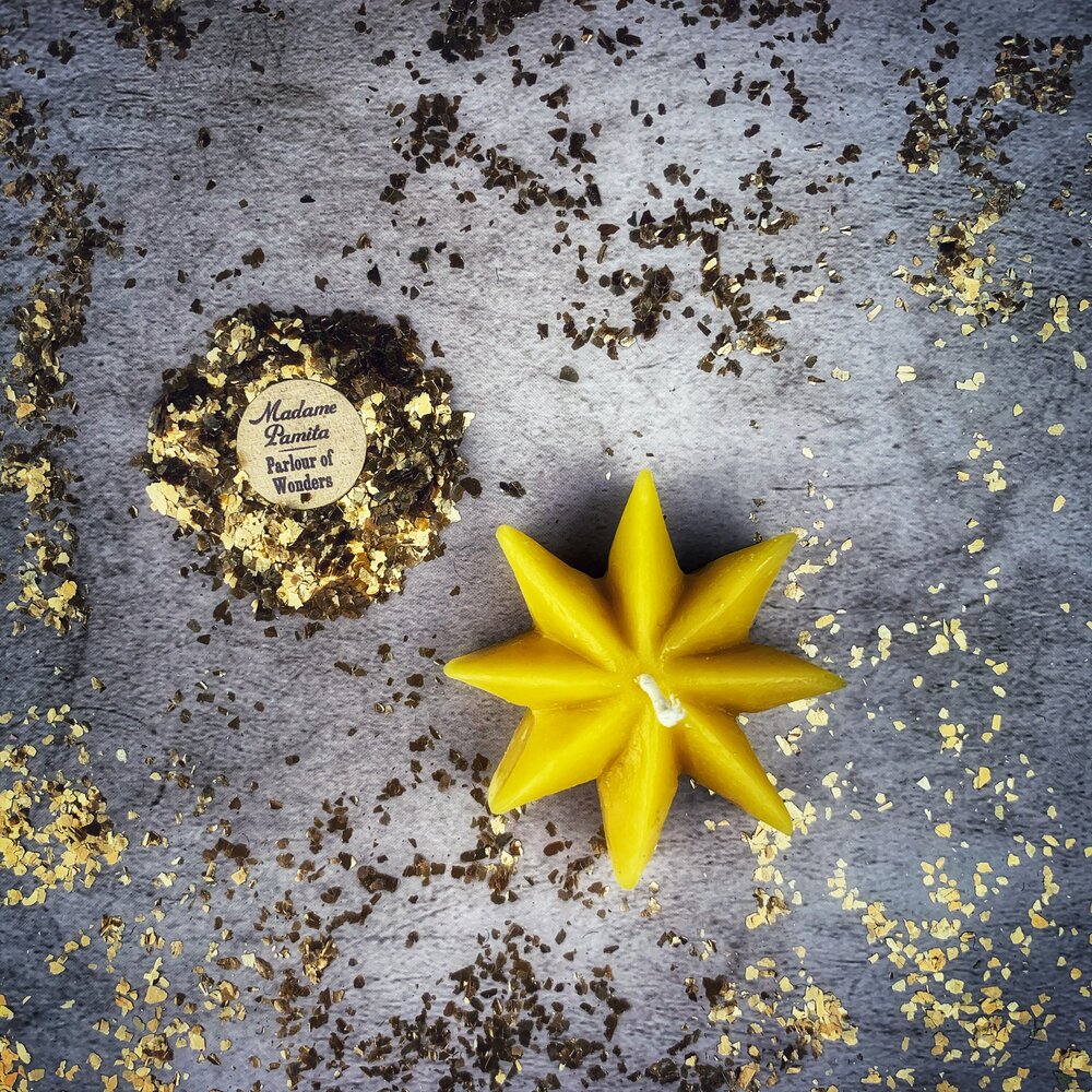 Beeswax Mystic Star Spell Candle - Manifestation & Spiritual Power Magic Parlour of Wonders