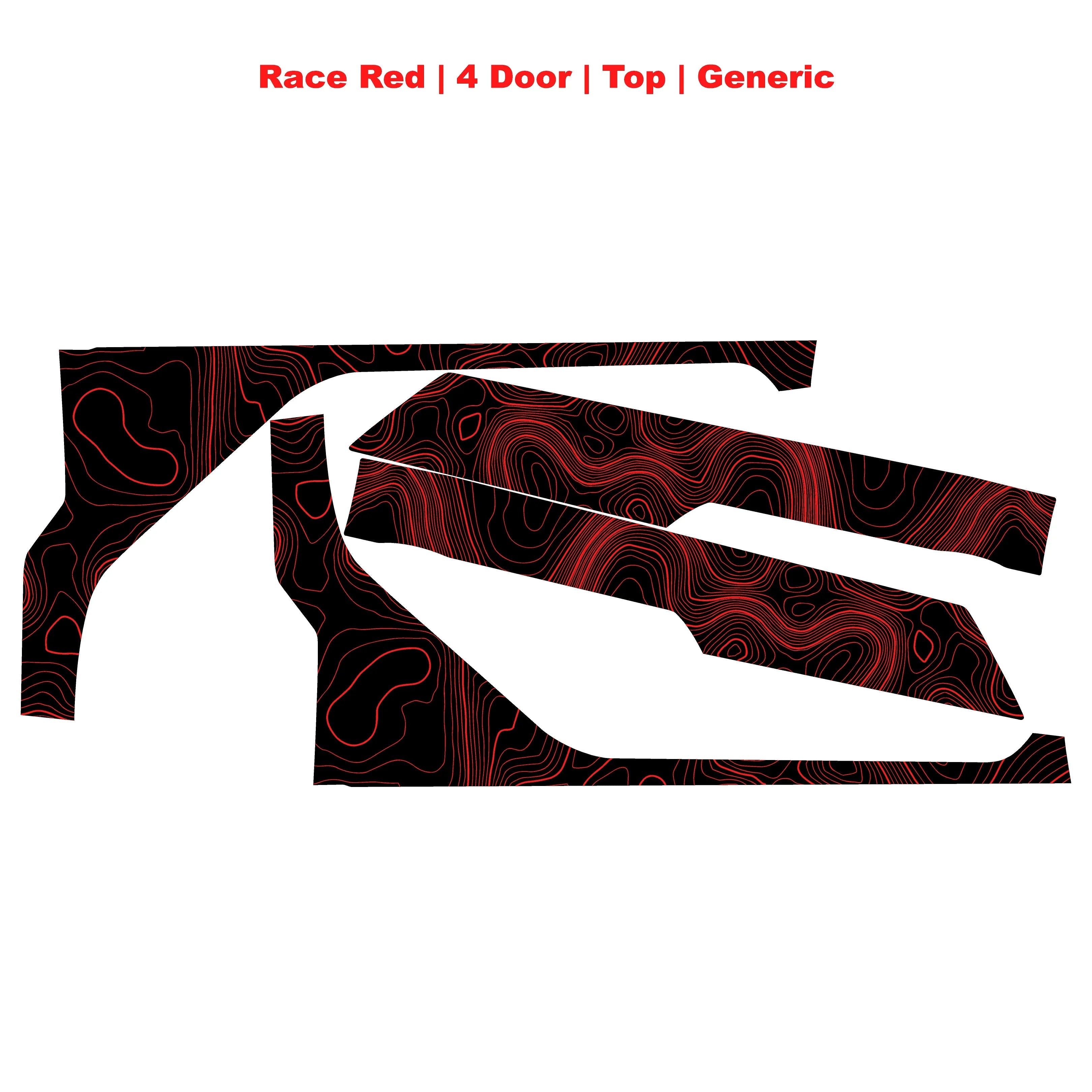 Topographic Upper Door Overlay Kit (Printed Series) - 2021+ Bronco 4 Door StickerFab