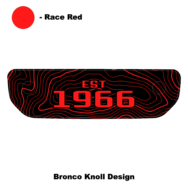 1966 Topographic Shifter Plate (Printed Series + Acrylic) - 2021+ Bronco StickerFab