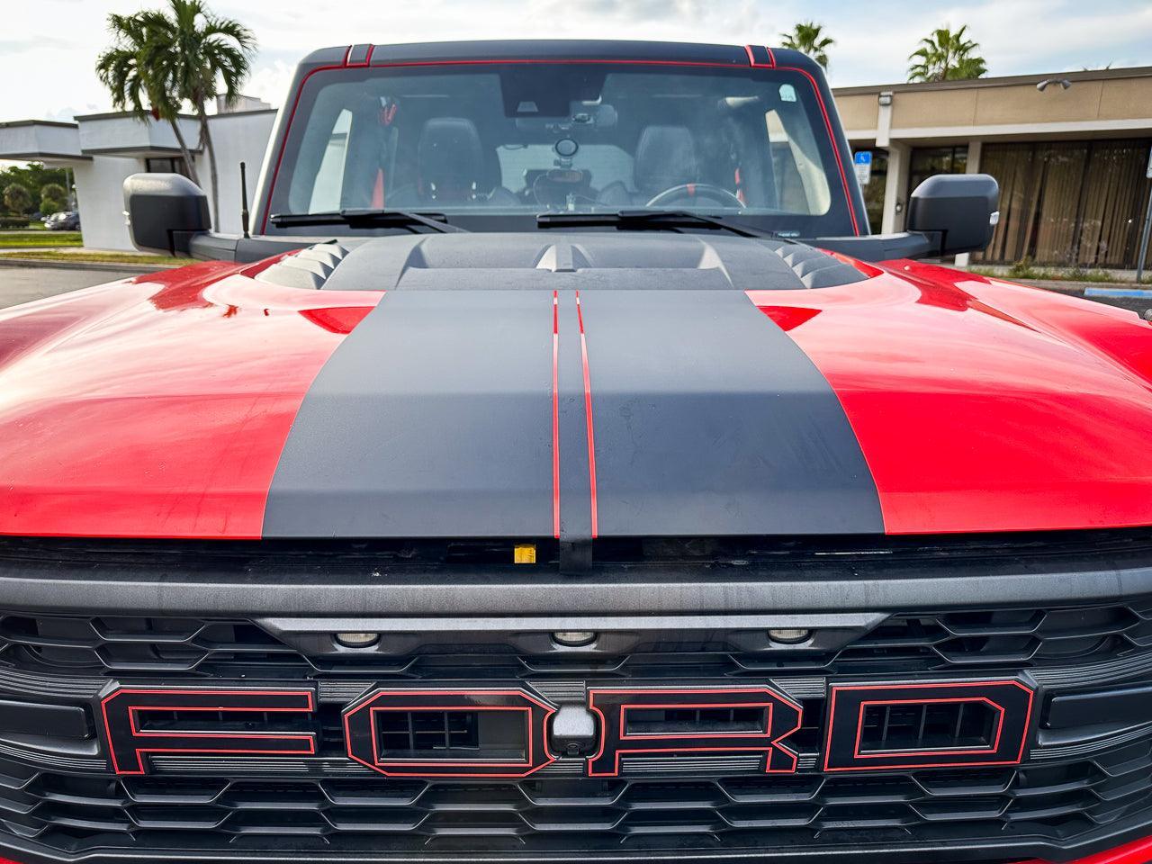 Racing Hood Stripes V1 - 2022+ Bronco Raptor StickerFab