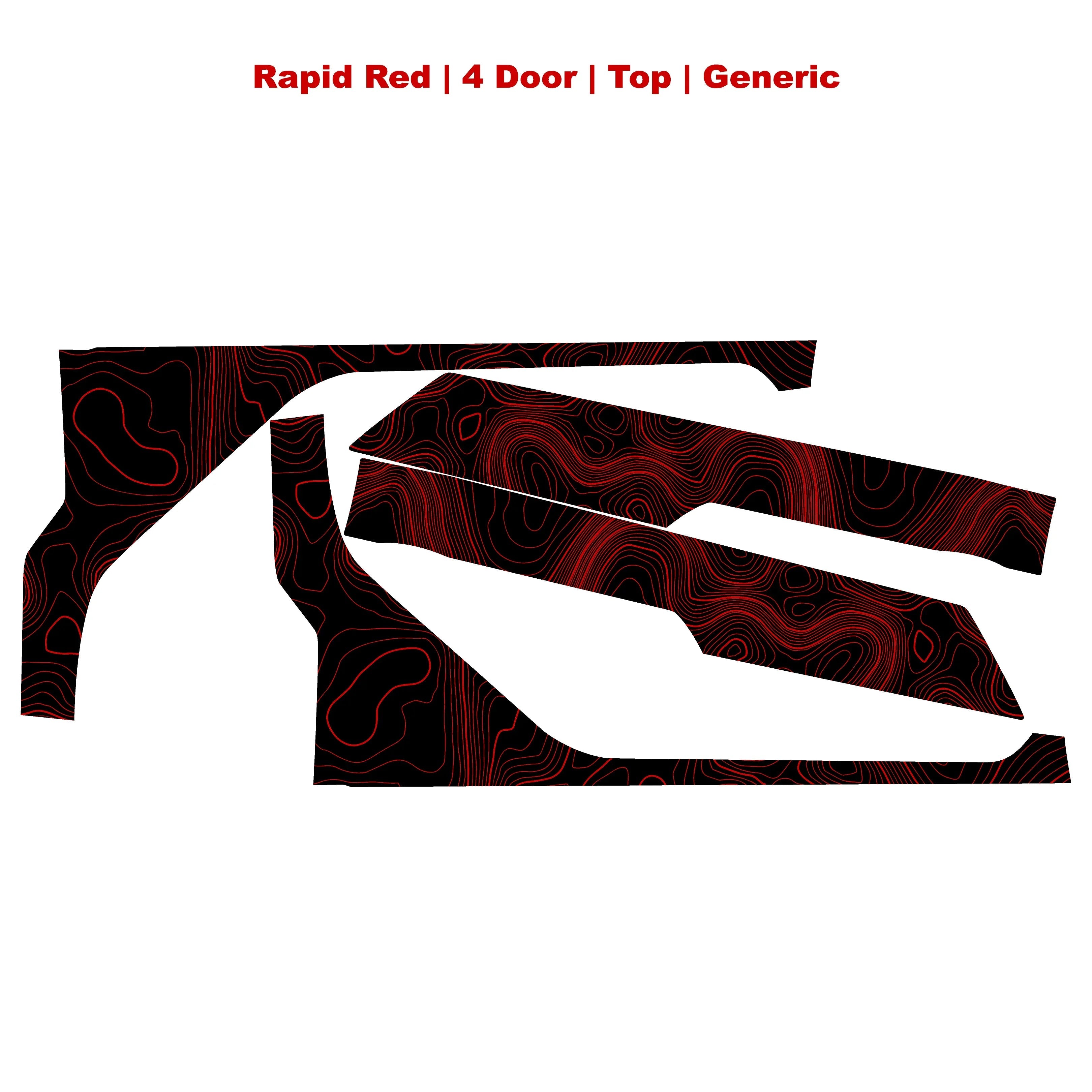Topographic Upper Door Overlay Kit (Printed Series) - 2021+ Bronco 4 Door StickerFab