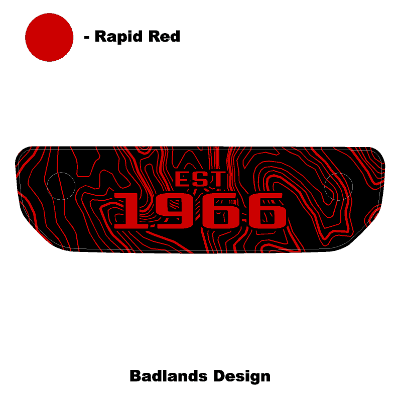 1966 Topographic Shifter Plate (Printed Series + Acrylic) - 2021+ Bronco StickerFab
