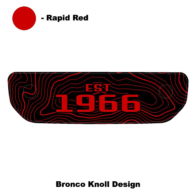 1966 Topographic Shifter Plate (Printed Series + Acrylic) - 2021+ Bronco StickerFab