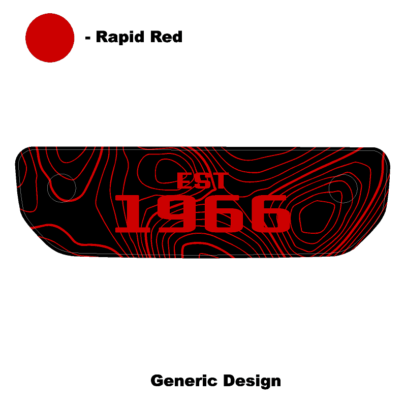 1966 Topographic Shifter Plate (Printed Series + Acrylic) - 2021+ Bronco StickerFab