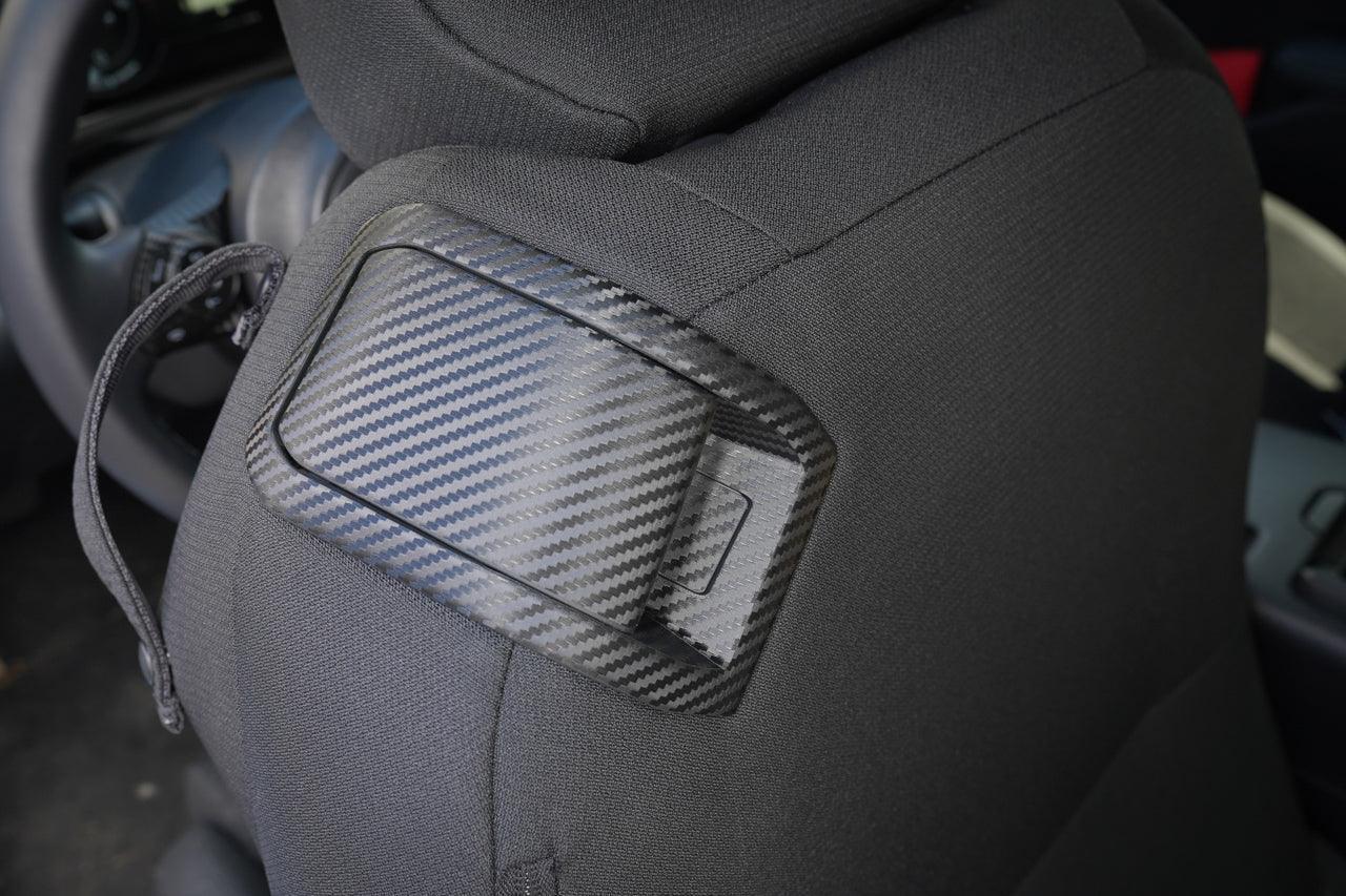 Rear Seat Access 3D Carbon Overlays (Left / Right Pair) - 2022+ BRZ / GR86 StickerFab