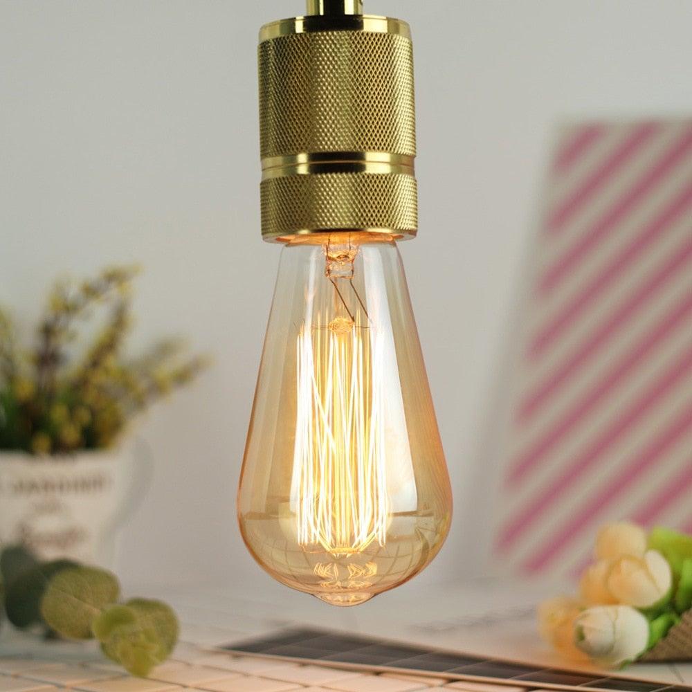Retro Edison Light Bulb Filament Incandescent Ampoule Bulbs Antique Vintage Style Light Amber Warm Dimmable Vintage Edison Light Bulb For Table Lamp Restaurant Home Office Stevvex