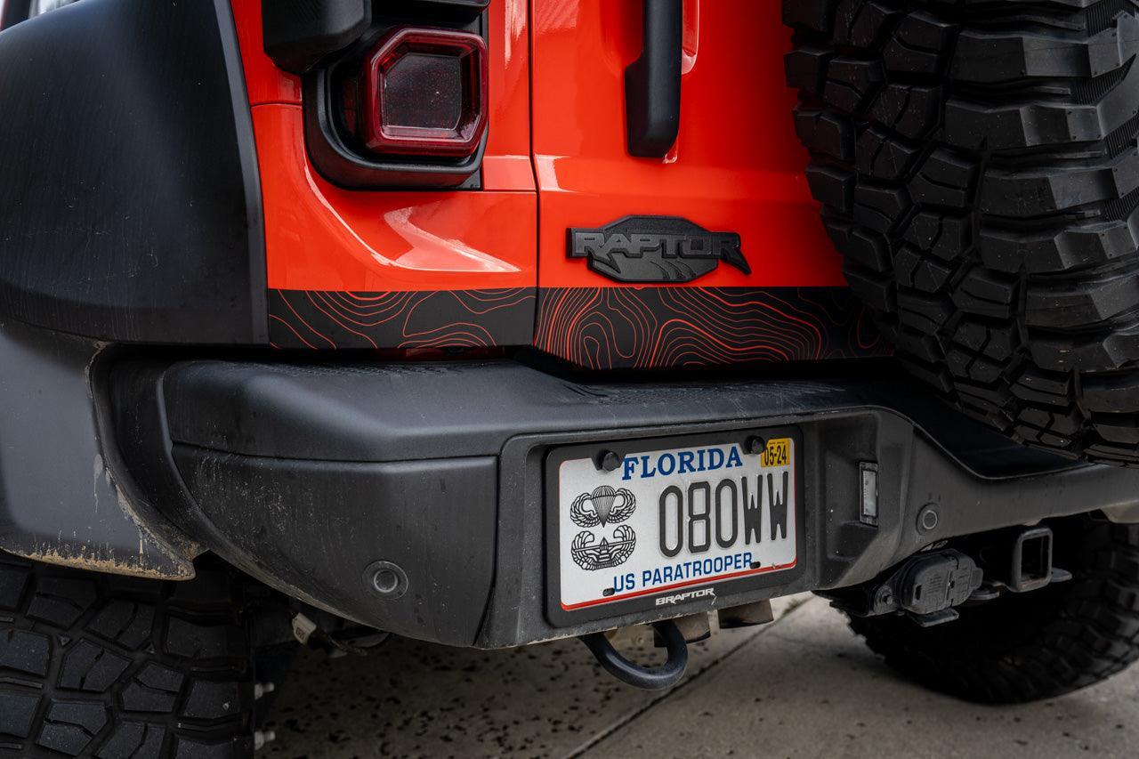 Safari Topo Lower Rear Tailgate Overlays - 2021+ Bronco StickerFab
