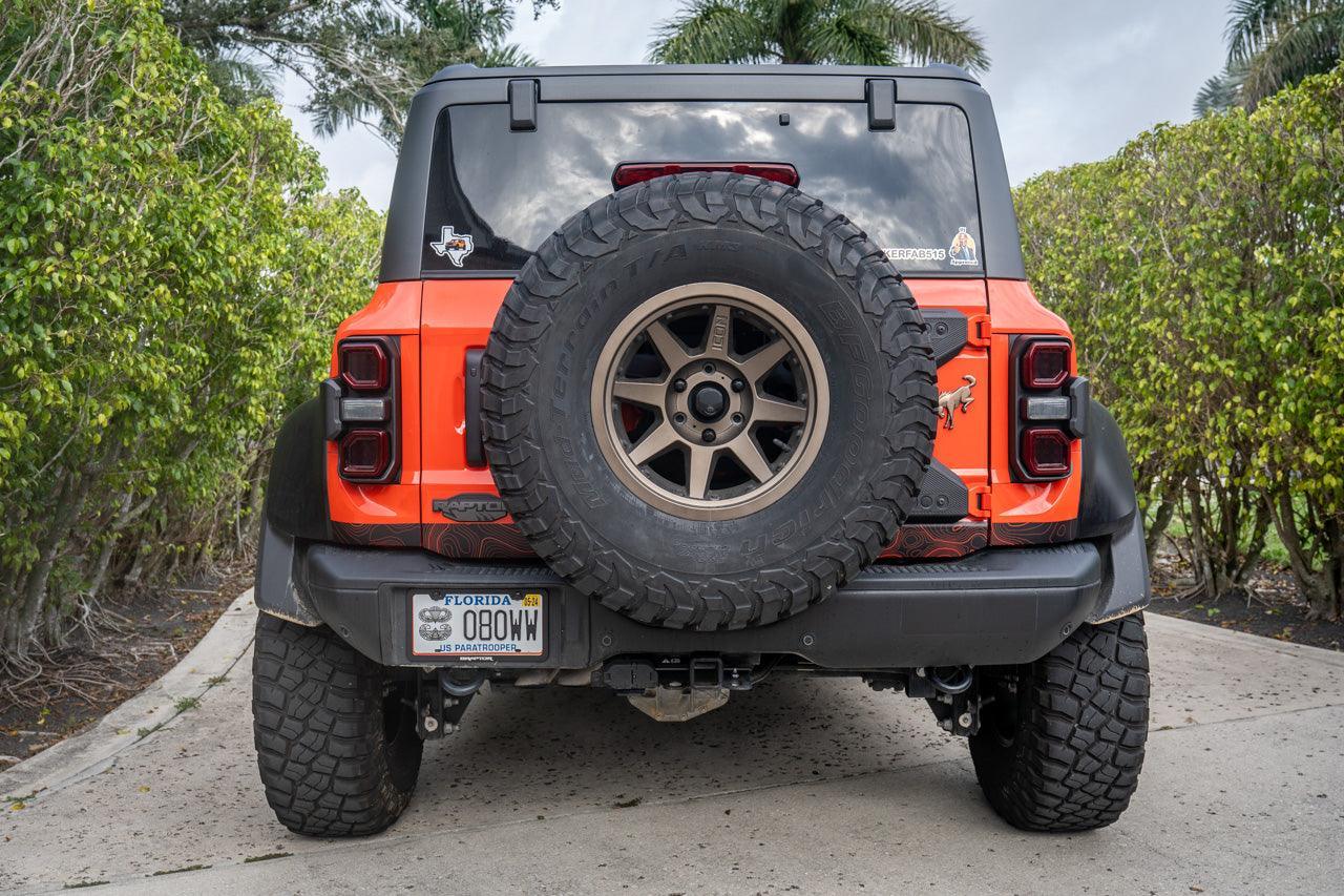 Safari Topo Lower Rear Tailgate Overlays - 2021+ Bronco StickerFab