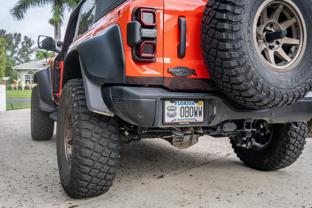 Safari Topo Lower Rear Tailgate Overlays - 2021+ Bronco StickerFab