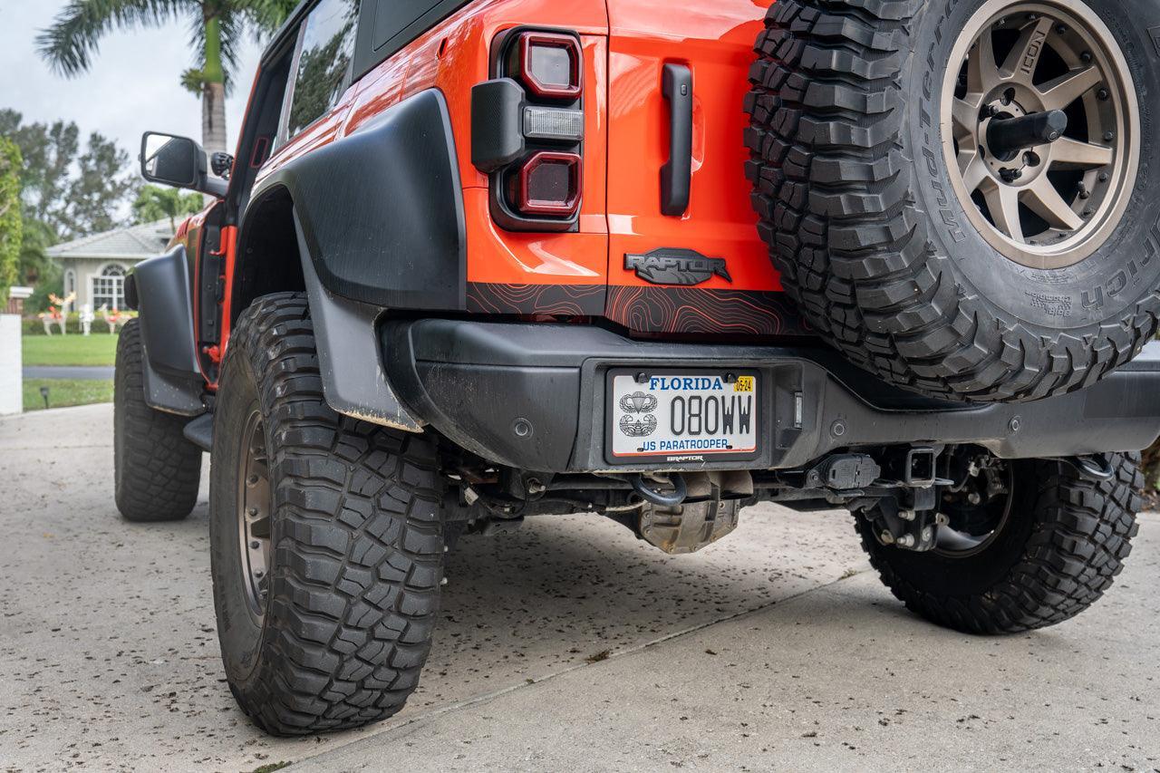 Safari Topo Lower Rear Tailgate Overlays - 2021+ Bronco StickerFab