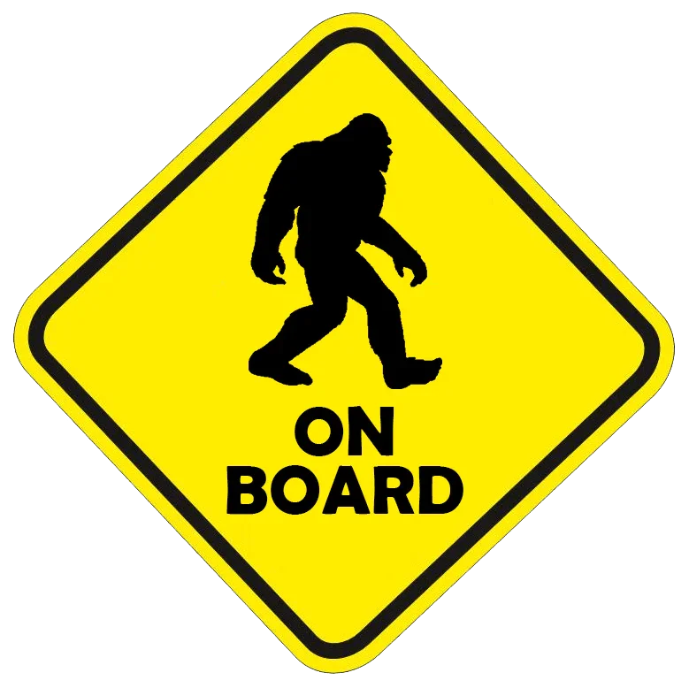 Sasquatch / Bigfoot On Board Sticker 5" - Universal StickerFab