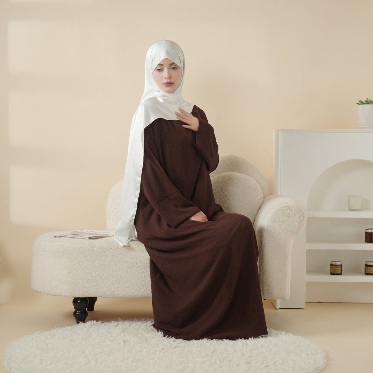 Simple Vintage Pleated Abaya (MA042) Mariam's Collection